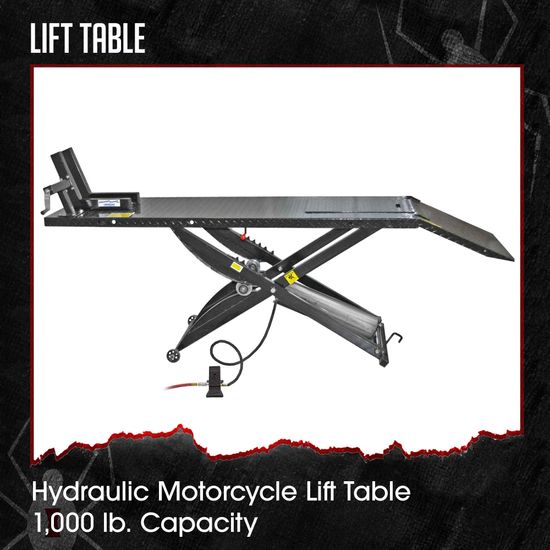 BW-1000A-BYO Pneumatic Motorcycle Lift Table - Build Your Own Shop Kit Package