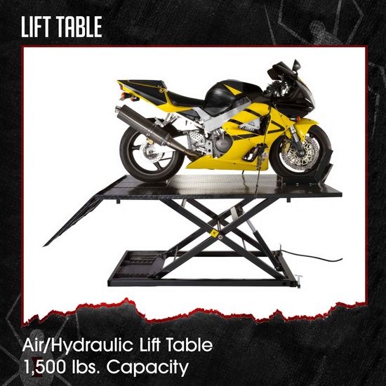 BW-1500AO-V2-BYO AirHydraulic Motorcycle Lift Table - Build Your Own Shop Kit Package