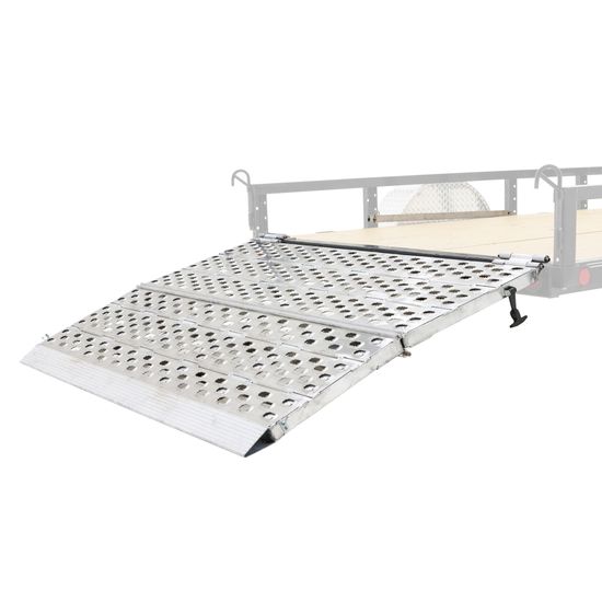 F05-69-048-HINGE-MC 48 L x 69 W Heavy-Duty Bi-Fold Aluminum Trailer Ramps for MotorcycleATVUTVGolf Cart