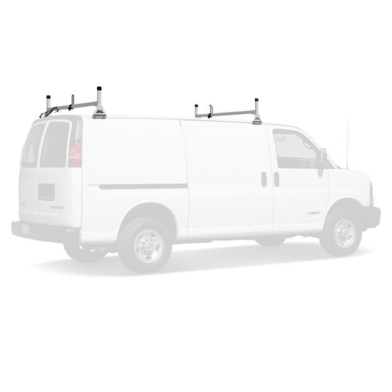 H1022W Whtie Two Bar Vantech Steel Chevy Express Roof Rack