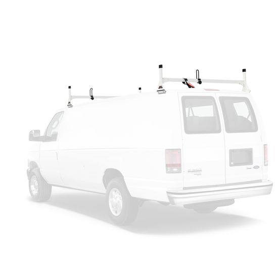 H1082W White Steel H1 Rack 2 Bar System for a Ford Econoline 1992-On
