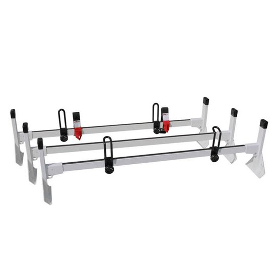 CL-H2154W Open Box Vantech H1 Steel Sprinter Van Rack Low Top 3 Bar System White No Refunds or Returns