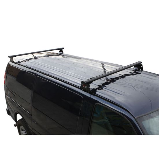 H3202B Black Aluminum H3 Rack 2 Bar System for a Chevy Express 1996-On