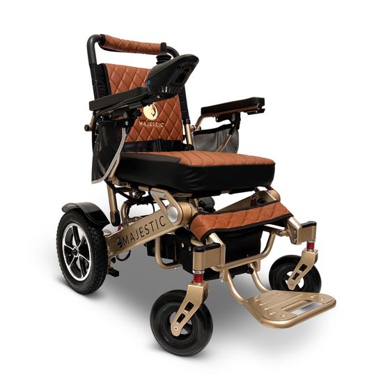 IQ7000LE-BRZ-TB ComfyGo Majestic 12AH Remote-Controlled Electric Wheelchair - Bronze FrameTaba Faux Leather