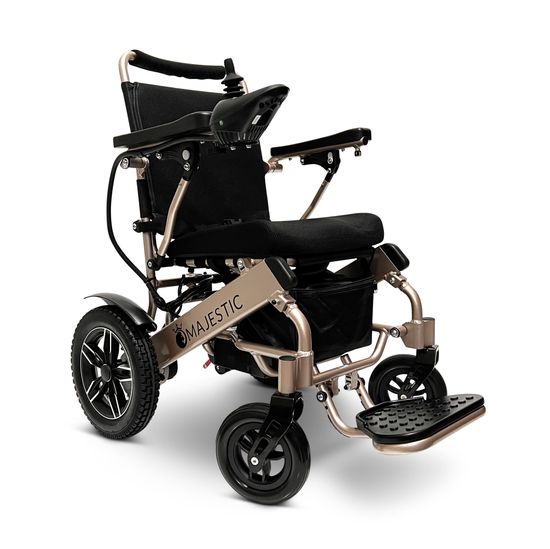 IQ8000MAX-BRZ ComfyGo Majestic 20AH Remote-Controlled Electric Wheelchair with 175 Seat - Bronze FrameBlack Mesh Fabric
