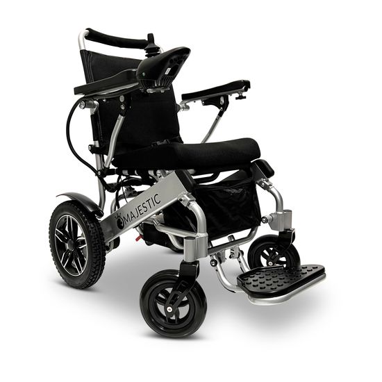IQ8000MAX-SLV ComfyGo Majestic 20AH Remote-Controlled Electric Wheelchair with 175 Seat - Silver FrameBlack Mesh Fabric