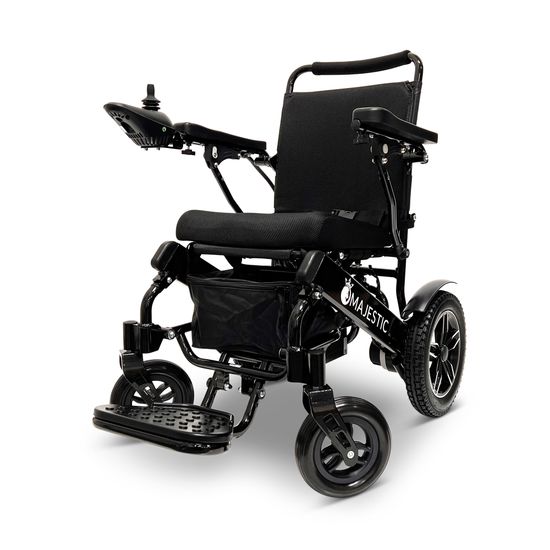 IQ8000PLUS-MAX-BLK ComfyGo Majestic 20AH Remote-Controlled Electric Wheelchair with 20 Seat - Black FrameBlack Mesh Fabric