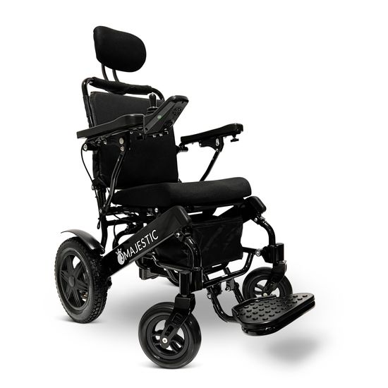 IQ9000PLUS-AR-BLK ComfyGo Majestic Remote-Controlled Electric Wheelchair with Auto Recline 20 Seat - Black FrameBlack Mesh Fabric