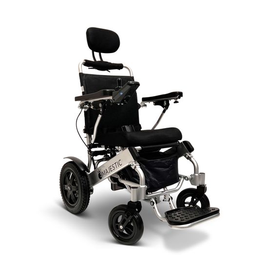 IQ9000PLUS-AR-SLV ComfyGo Majestic Remote-Controlled Electric Wheelchair with Auto Recline 20 Seat - Silver FrameBlack Mesh Fabric