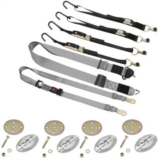 M-300-L30 QStraint M-Series Manual Belts for L-Track Integrated Lap Belt Fixed Shoulder Belt  Oval L-Pockets - 4 Pack