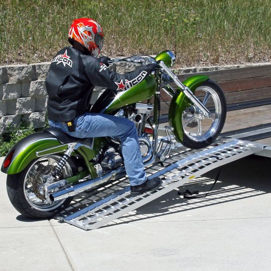 Black Widow Aluminum Non-Folding Arched 3-Piece Motorcycle Ramp