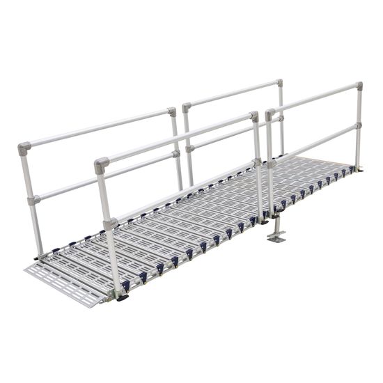 M36-20-2 20 Silver Spring Roll-Tek Modular Ramp Kit with Two Handrails