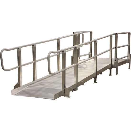Mod-XP-Ramp-5-HR 5 L PVI Modular XP Aluminum Wheelchair Ramp Section with Handrails