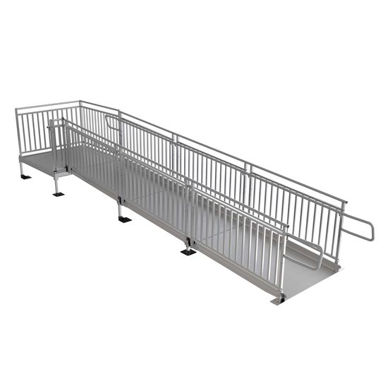 14' x 4' EZ-ACCESS Modular Ramps with Picketed Handrails | Discount Ramps