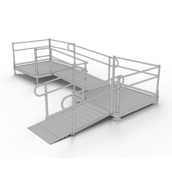 Pathway Section Ramp 10' EZ-ACCESS® PATHWAY L Wheelchair Ramp Kit w/5' Platforms | Discount ...
