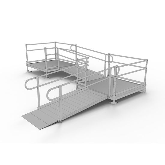 Pathway Section Ramp 12' EZ-ACCESS® PATHWAY L Wheelchair Ramp Kit w/5' Platforms | Discount ...