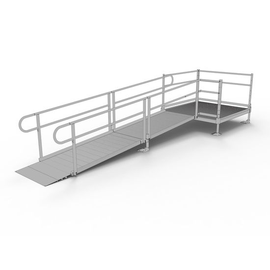 12' EZ-ACCESS® PATHWAY Straight Modular Ramp w/5' Platform | Discount Ramps