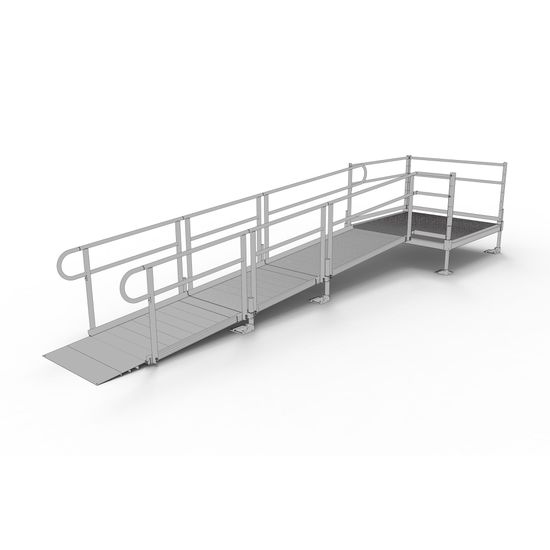 Ss Ramp Platform 14' EZ-ACCESS® PATHWAY Straight Modular Ramp w/5' Platform | Discount Ramps