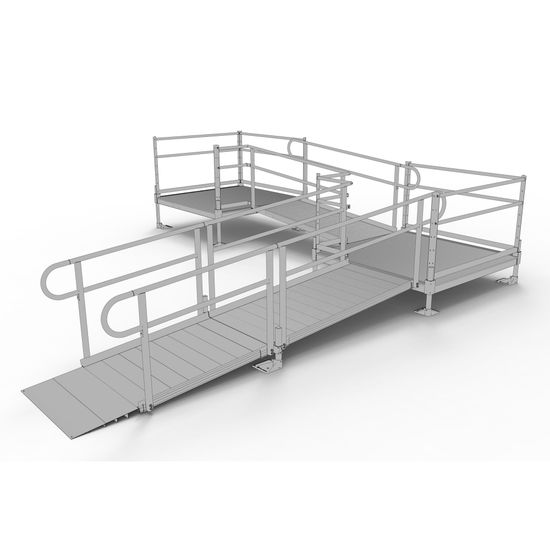Pathway Section Ramp 16' EZ-ACCESS® PATHWAY L Wheelchair Ramp Kit w/5' Platforms | Discount ...