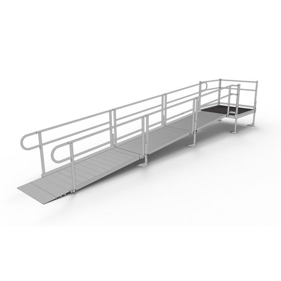 Pathway Section Ramp 18' EZ-ACCESS® PATHWAY Straight Modular Ramp Kit w/4' Top Platform ...