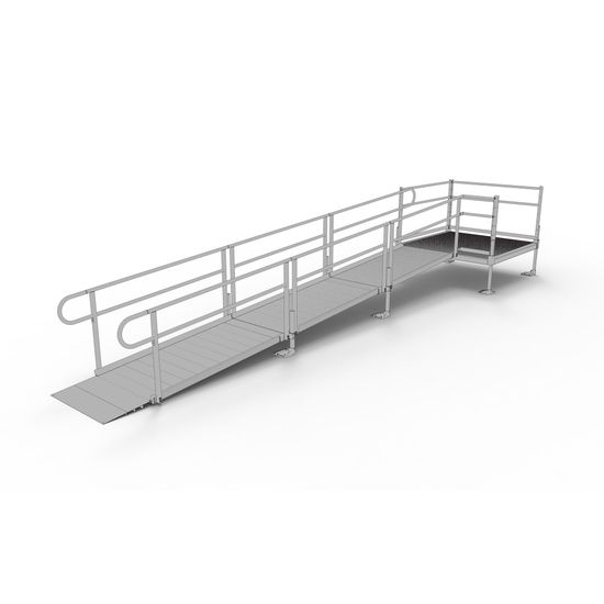Pathway Section Ramp 18' EZ-ACCESS® PATHWAY Straight Modular Ramp w/5' Platform | Discount Ramps