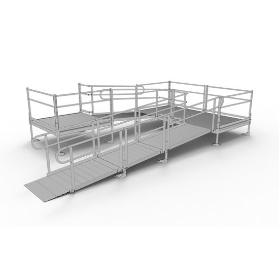 Pathway Section Ramp 20' EZ-ACCESS® PATHWAY U Wheelchair Ramp Kit w/5' Platforms | Discount ...
