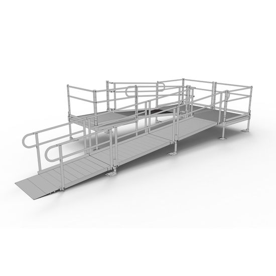 Pathway Section Ramp 22' EZ-ACCESS® PATHWAY U Wheelchair Ramp Kit w/4' Platforms | Discount ...