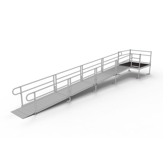 Pathway Section Ramp 24' EZ-ACCESS® PATHWAY Straight Modular Ramp w/5' Platform | Discount Ramps