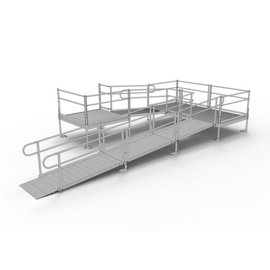 Model Walkway Ramp 24' EZ-ACCESS® PATHWAY U Wheelchair Ramp Kit w/5' Platforms | Discount ...