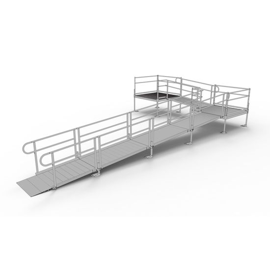 28' EZ-ACCESS® PATHWAY L Modular Ramp Kit w/4' Turn Platform | Discount ...