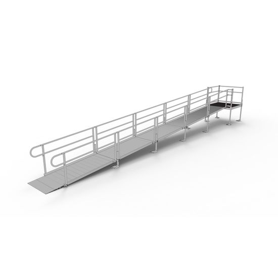 Pathway Section Ramp 30' EZ-ACCESS® PATHWAY Straight Modular Ramp Kit w/4' Top Platform ...