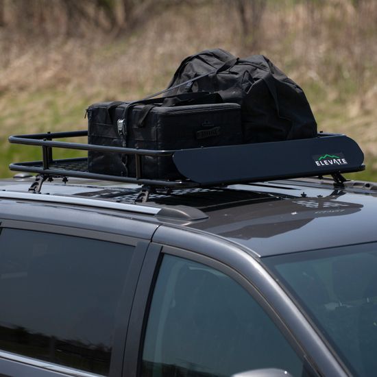 Elevate Outdoor Steel Cargo Roof Basket with Wind Fairing
