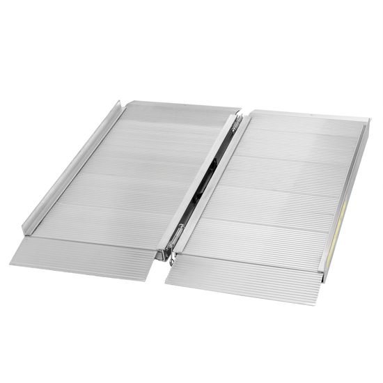 CL-SFP03 3 L x 30 W Silver Spring Aluminum Single-Fold Wheelchair Ramp - 700 lb Capacity