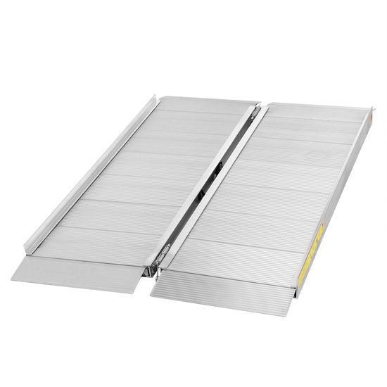 CL-SFP04 4 L x 30 W Silver Spring Aluminum Single-Fold Wheelchair Ramp - 700 lb Capacity