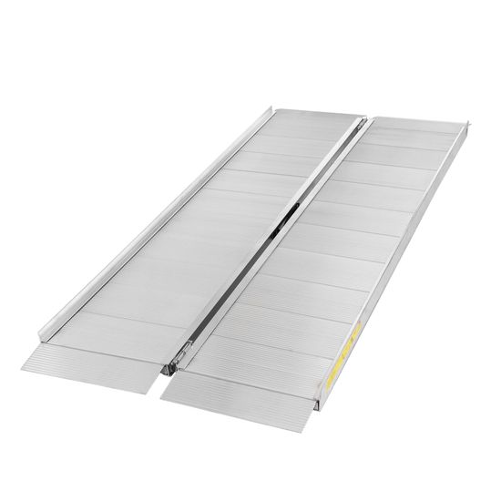 CL-SFP06 6 L x 30 W Silver Spring Aluminum Single-Fold Wheelchair Ramp - 700 lb Capacity