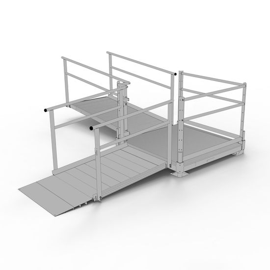 SSS11L44T Silver Spring Clearway 11 L-Shaped Modular Ramp with 4 Turn Platform