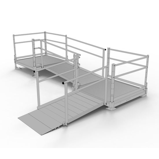 SSS11L44TT Silver Spring Clearway 11 L-Shaped Modular Ramp with 4 Platform and Turn