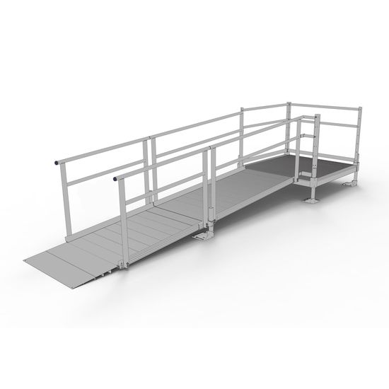 Straight Ramp Silver Spring 11' Silver Spring Clearway Side Straight Ramp, 4' Platform | Discount Ramps