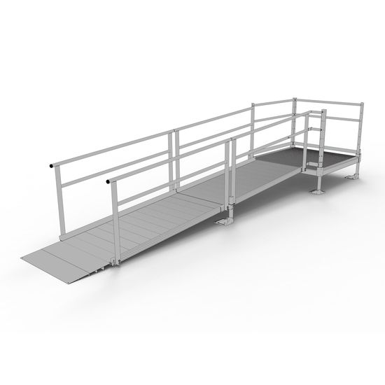 SSS12S44T Silver Spring Clearway 12 Straight Modular Ramp with 4 Top Platform