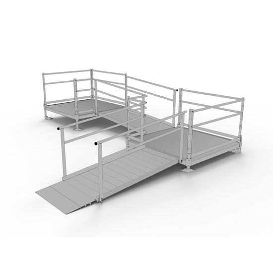 SSS13L55TT Silver Spring Clearway 13 L-Shaped Modular Ramp with 5 Platform and Turn