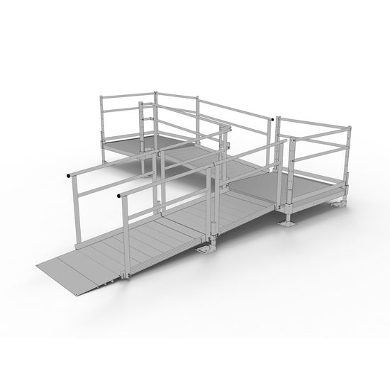 Silver Spring Clearway 14' L-Shape Modular Ramp, 4' Platform | Discount ...