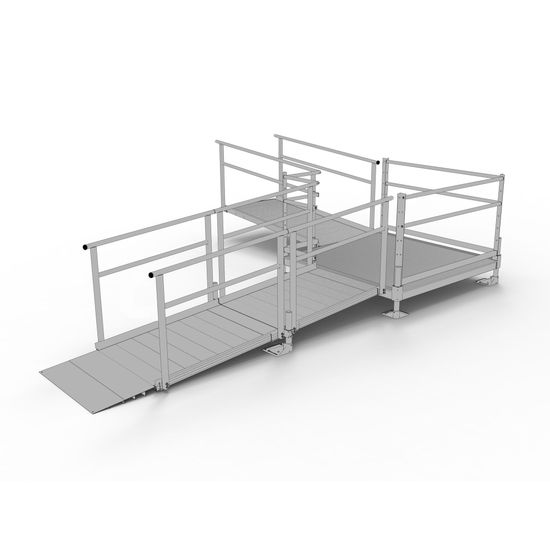 Silver Spring Clearway 14' L-Shape Modular Ramp, 4' Platform | Discount ...