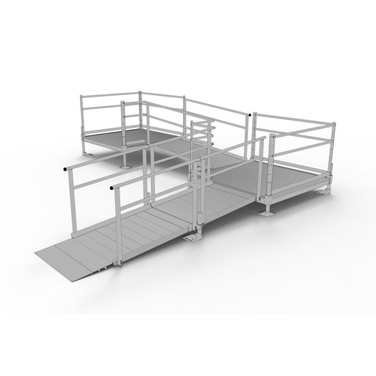 SSS15L55TT Silver Spring Clearway 15 L-Shaped Modular Ramp with 5 Platform and Turn