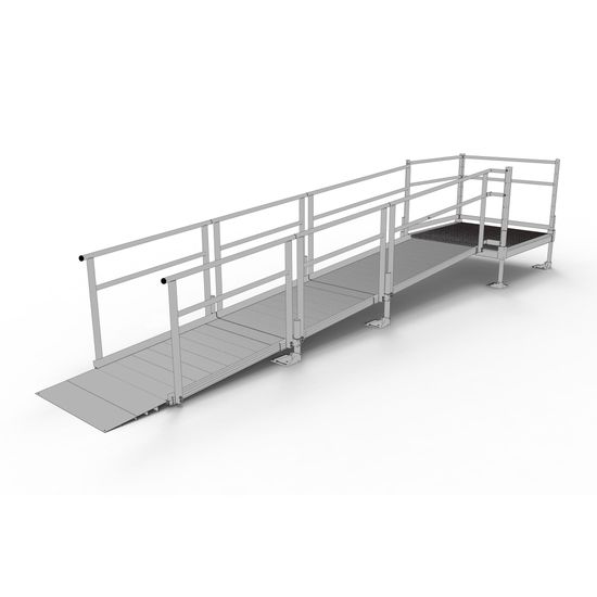 SSS15S44T Silver Spring Clearway 15 Straight Modular Ramp with 4 Top Platform