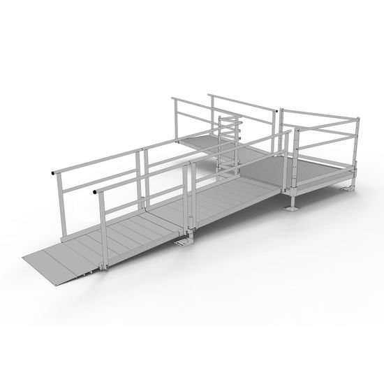 SSS17L55T Silver Spring Clearway 17 L-Shaped Modular Ramp with 5 Turn Platform