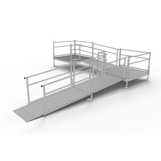 SSS18L55TT Silver Spring Clearway 18 L-Shaped Modular Ramp with 5 Platform and Turn
