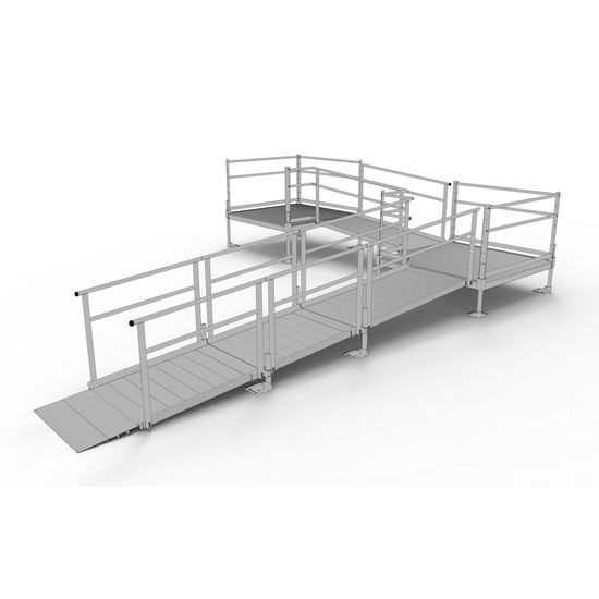 SSS20L55TT Silver Spring Clearway 20 L-Shaped Modular Ramp with 5 Platform and Turn