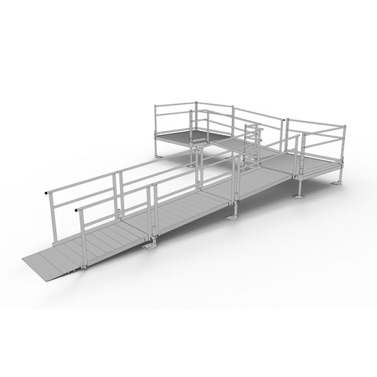 SSS22L55TT Silver Spring Clearway 22 L-Shaped Modular Ramp with 5 Platform and Turn