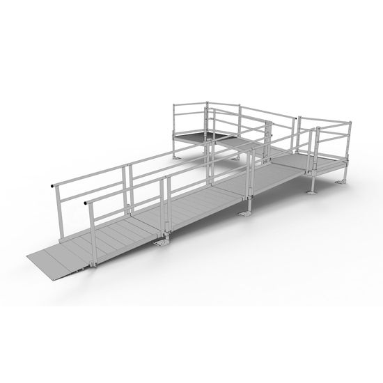 SSS23L44TT Silver Spring Clearway 23 L-Shaped Modular Ramp with 4 Platform and Turn