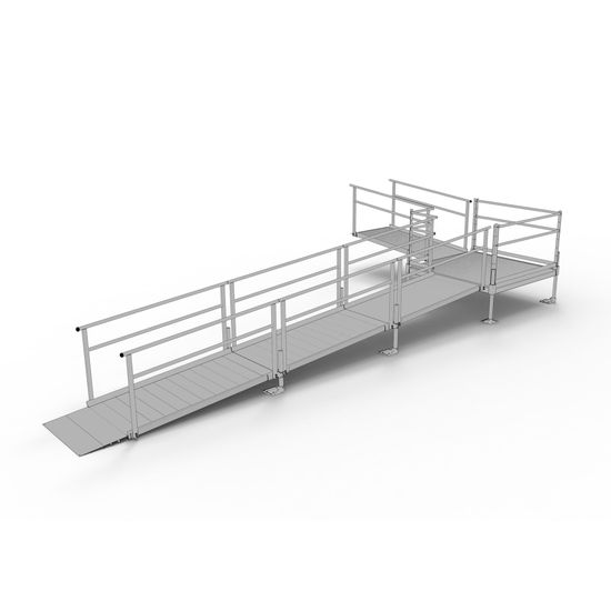 Silver Spring Clearway 24' L-Shape Modular Ramp, 5' Platform | Discount ...
